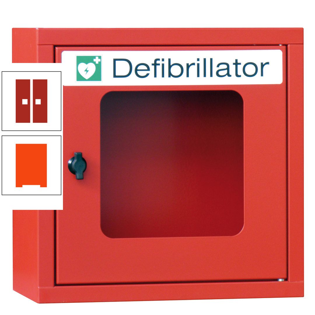 Defibrillatorenschrank - 400 x 400 x 200 mm (HxBxT) - Sichtfenster - anthrazitgrau
