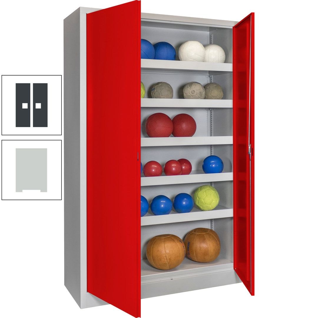 Ballschrank - Vollblechtüren - 5 Böden - 1.950x1.200x500 mm (HxBxT) - anthrazitgrau