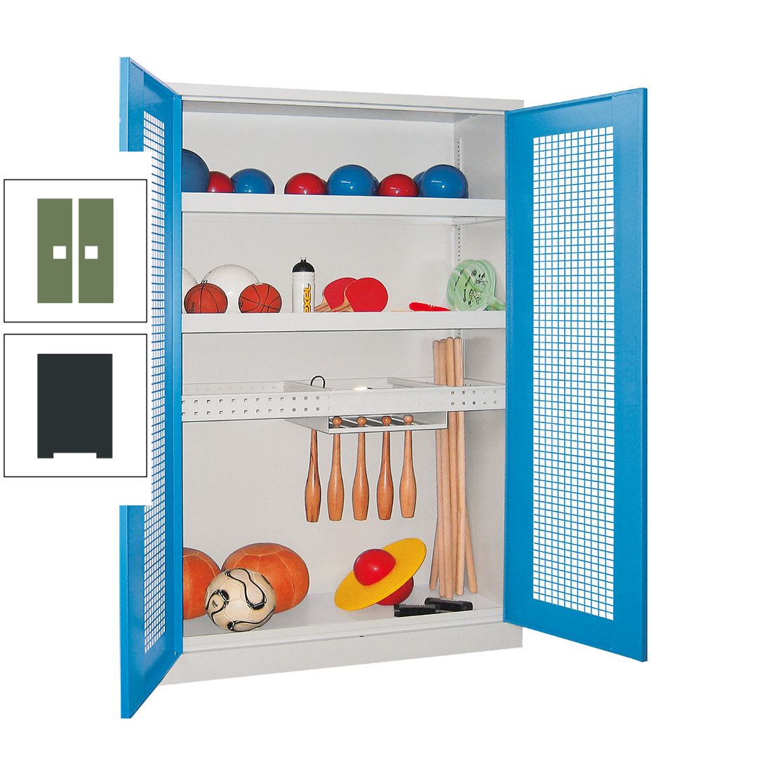 Sportschrank - Vollblechtüren - Variante 2 - 1.950x1.200x500 mm (HxBxT) - anthrazitgrau
