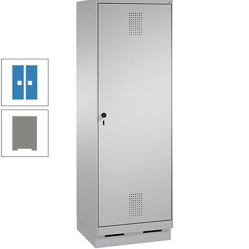 Doppel-Spind, Garderobenschrank, 1 Tür für 2 Abteile a 300 mm, Korpus anthrazitgrau, Türen anthrazitgrau, 1.800 x 600 x 500 mm (HxBxT)