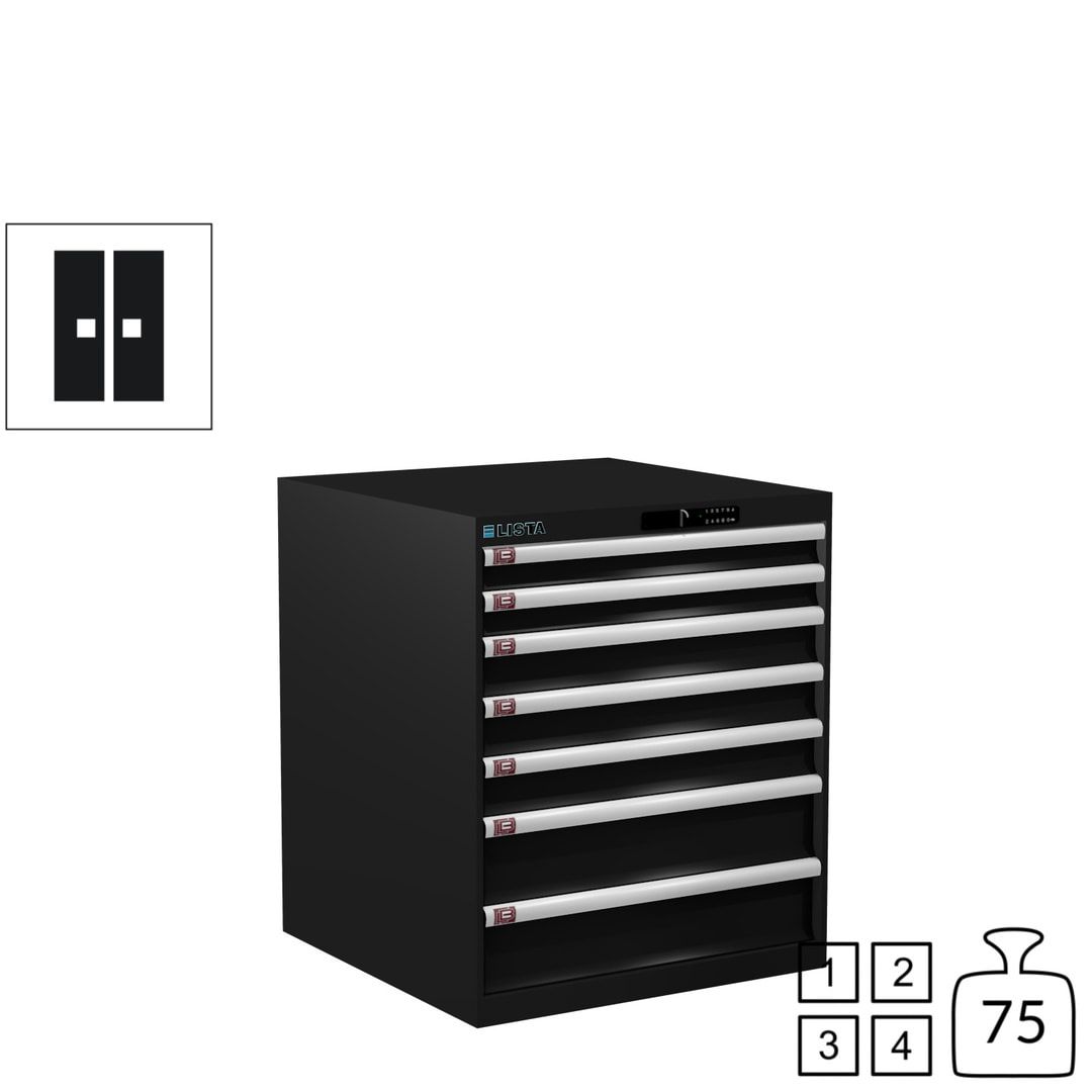 Lista Schubladenschrank - 14.409.010 - 850x717x725 mm (HxBxT) - 7 Schubladen - 75 kg - Key Lock - lichtblau (RAL 5012)