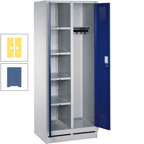 Mehrzweckschrank, Doppeltüren, Füße, 2 Abteile a 300 mm, Korpus anthrazitgrau, Tür anthrazitgrau, 1.800 x 600 x 500 mm (HxBxT)