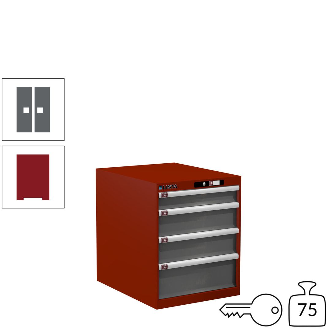 Lista Schubladenschrank - 14.350.010 - 700x564x725 mm (HxBxT) - 4 Schubladen - 75 kg - Key Lock - lichtblau (RAL 5012)