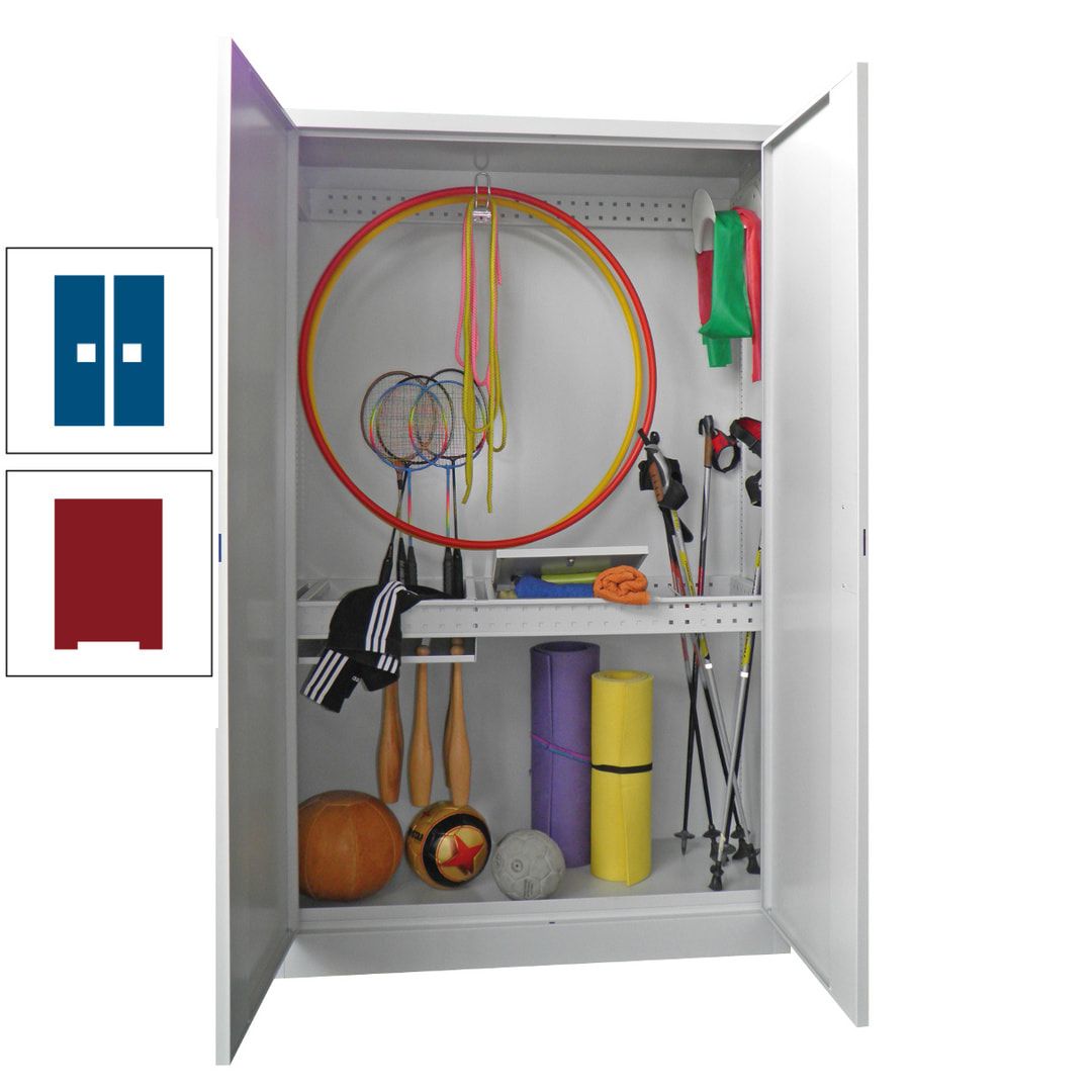 Sportschrank - Vollblechtüren - Variante 1 - 1.950x1.200x500 mm (HxBxT) - anthrazitgrau