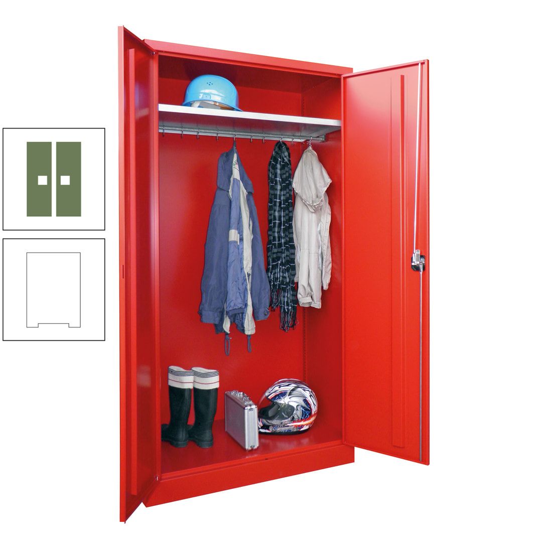 Garderobenschrank - 1.950x1.000x500 mm (HxBxT) - Hutboden, pulverbeschichtet - anthrazitgrau