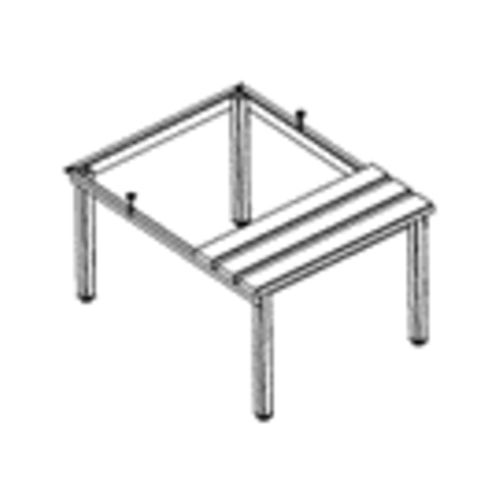 Untergestell mit Sitzbank für Garderobenschrank, 390 x 590 x 745 mm (HxBxT), Sitzleisten Wooden, Gestellfarbe anthrazitgrau