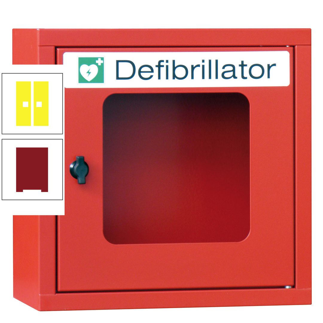 Defibrillatorenschrank - 400 x 400 x 200 mm (HxBxT) - Sichtfenster - anthrazitgrau