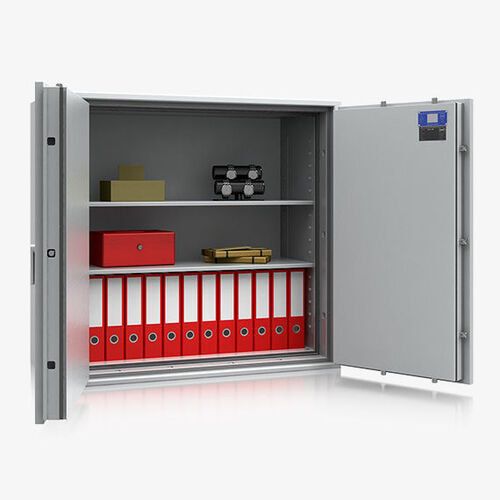 Dokumentensafe, Aktentresor, Geldschrank, Möbeltresor, VdS B S2, 60 Min feuerfest, Tür 2-flügelig, 1.128 mm Breite, Farbe lichtgrau