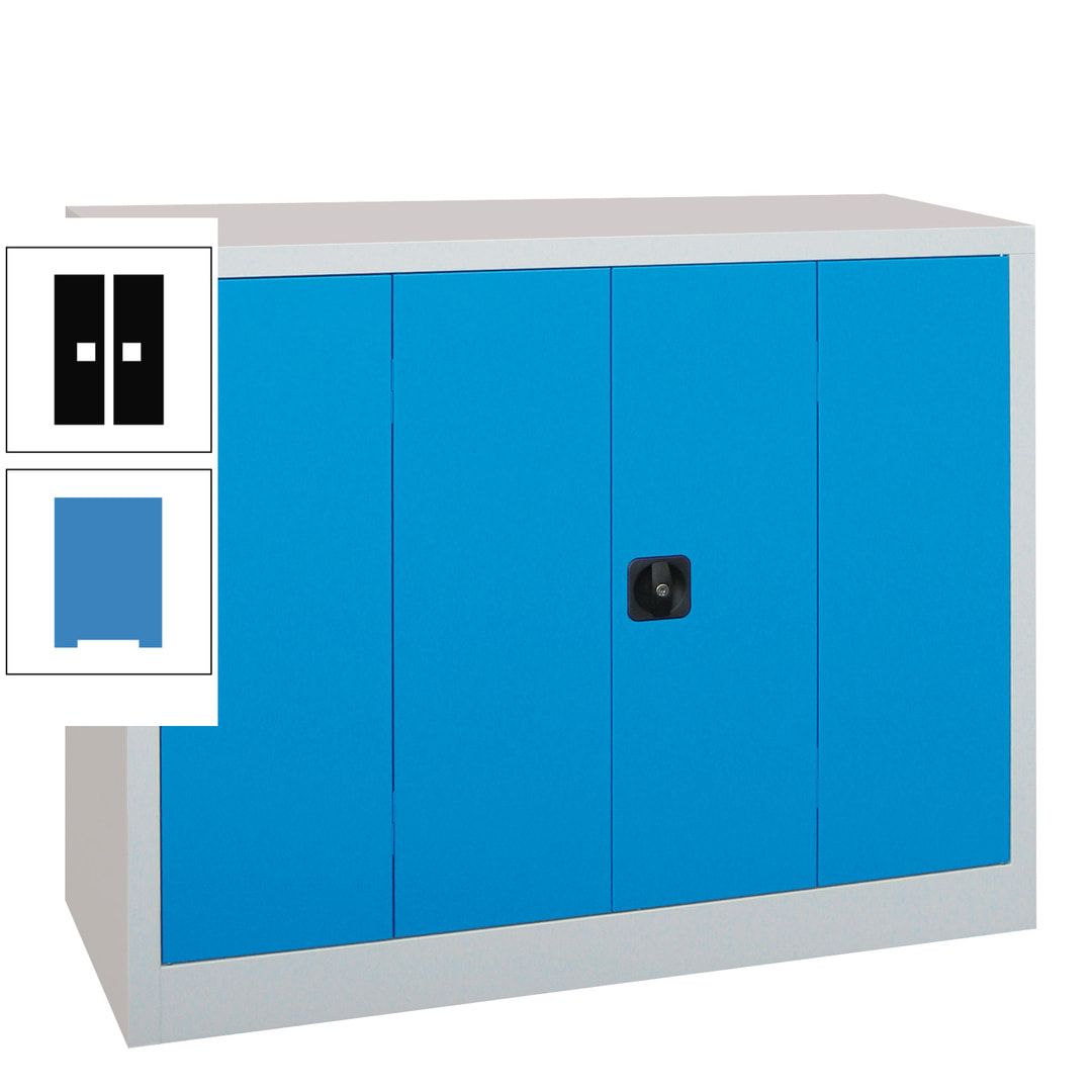 Falttürenschrank - 1.000x1.200x400 mm (HxBxT) - 2 Einlegeböden, gepulvert - Zylinderschloss - anthrazitgrau