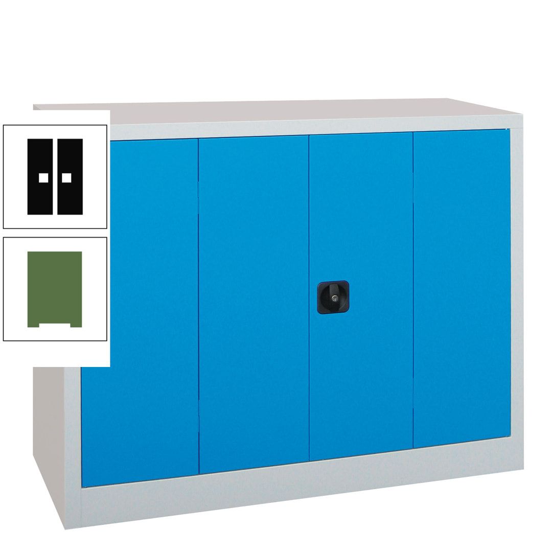 Falttürenschrank - 1.000x1.200x400 mm (HxBxT) - 2 Einlegeböden, gepulvert - Zylinderschloss - anthrazitgrau