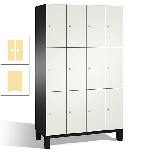 Fächerschrank, Stahlschrank, 12 Fächer, Türöffnungsbegrenzer, mit Füßen, Korpus lichtgrau, Tür anthrazitgrau, 1.980 x 1.200 x 525 mm (HxBxT)
