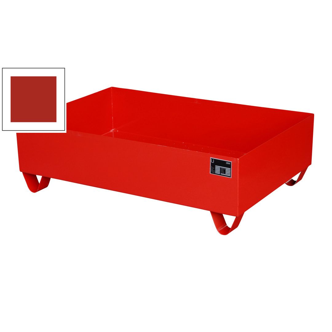Auffangwanne - 1.200 x 800 mm (BxT) - 224 l - Füße - feuerrot