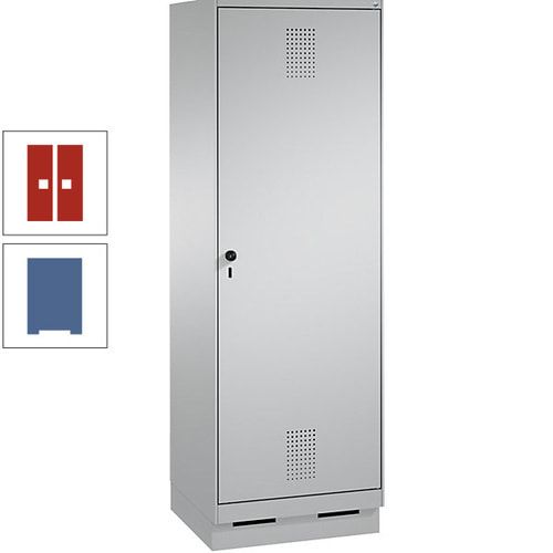 Doppel-Spind, Garderobenschrank, 1 Tür für 2 Abteile a 300 mm, Korpus anthrazitgrau, Türen anthrazitgrau, 1.800 x 600 x 500 mm (HxBxT)