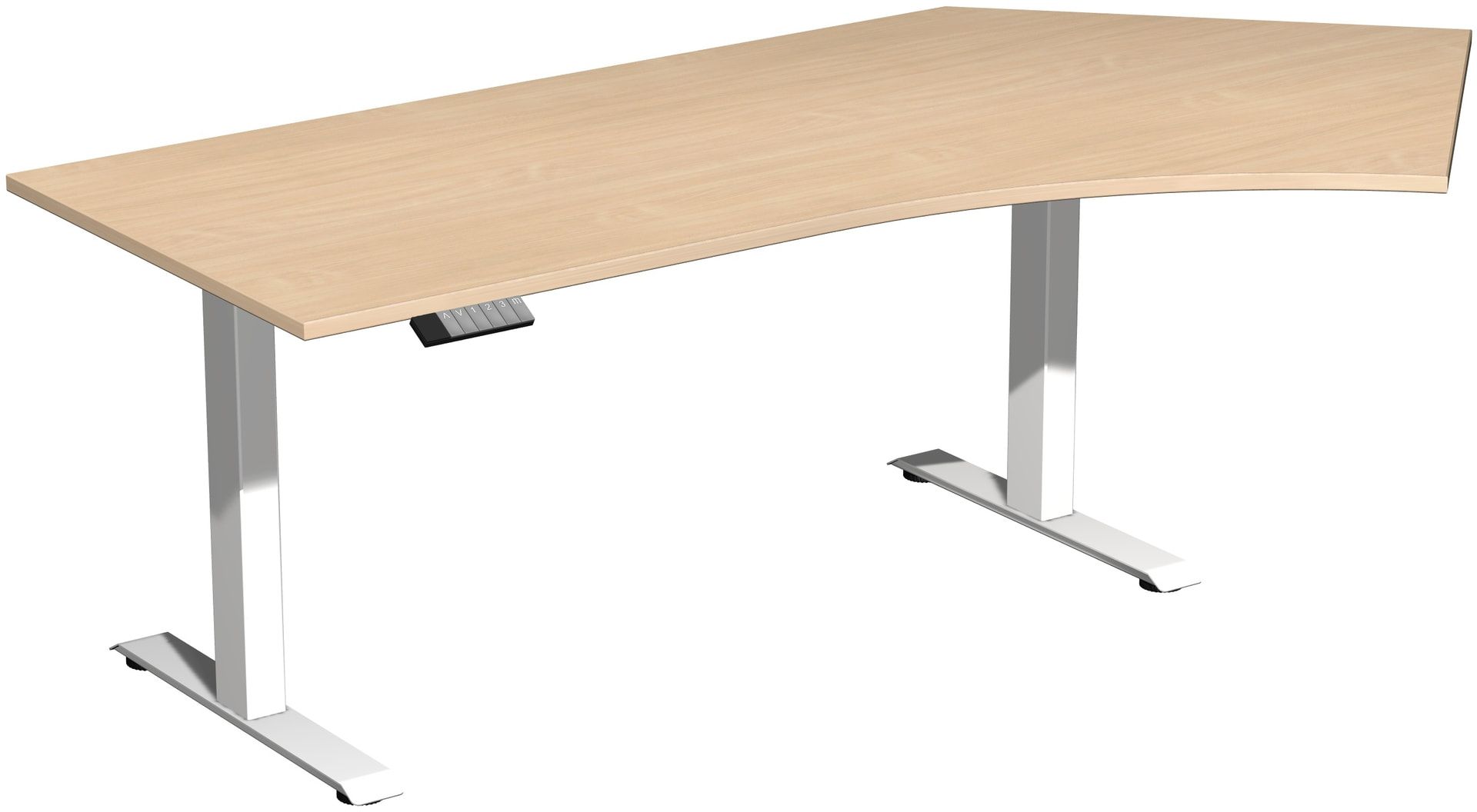 Winkelschreibtisch, Winkel rechts, Elevate Basic, elektronisch höhenverstellbar, 730 - 1.230 x 2.166 x 1.130 mm (HxBxT), Gestell anthrazit, Dekor Onyx