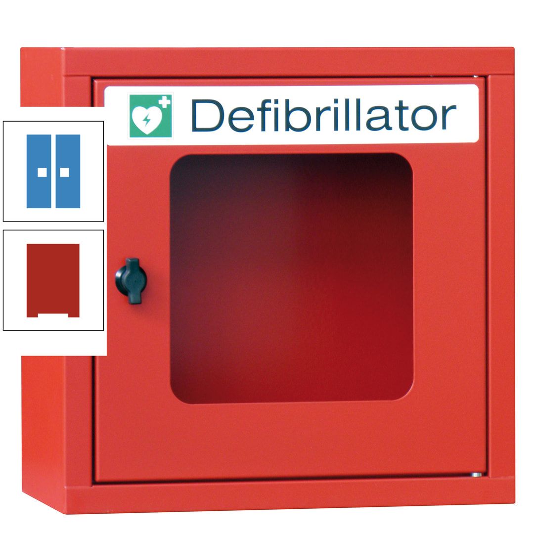Defibrillatorenschrank - 400 x 400 x 200 mm (HxBxT) - Sichtfenster - anthrazitgrau