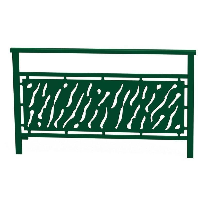 Geländer gestanztes Blech, 900 x 1.500 mm, Farbe enzianblau, eckiger Handlauf, Außengeländer, Systemgeländer