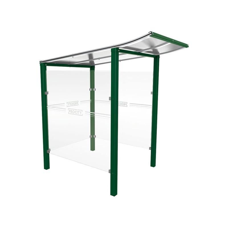 Automatenüberdachung, Automatendach, Stahlpfosten, Polycarbonatdach, UV-behandelt, Einbetonierung, 2.100 x 1.300 x 1.500 mm (HxBxT), Farbe enzianblau
