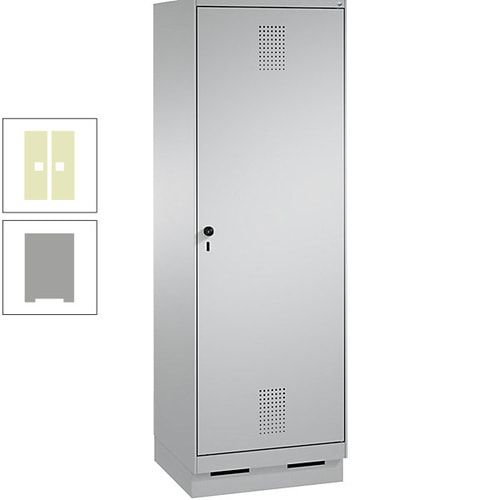 Doppel-Spind, Garderobenschrank, 1 Tür für 2 Abteile a 300 mm, Korpus anthrazitgrau, Türen anthrazitgrau, 1.800 x 600 x 500 mm (HxBxT)