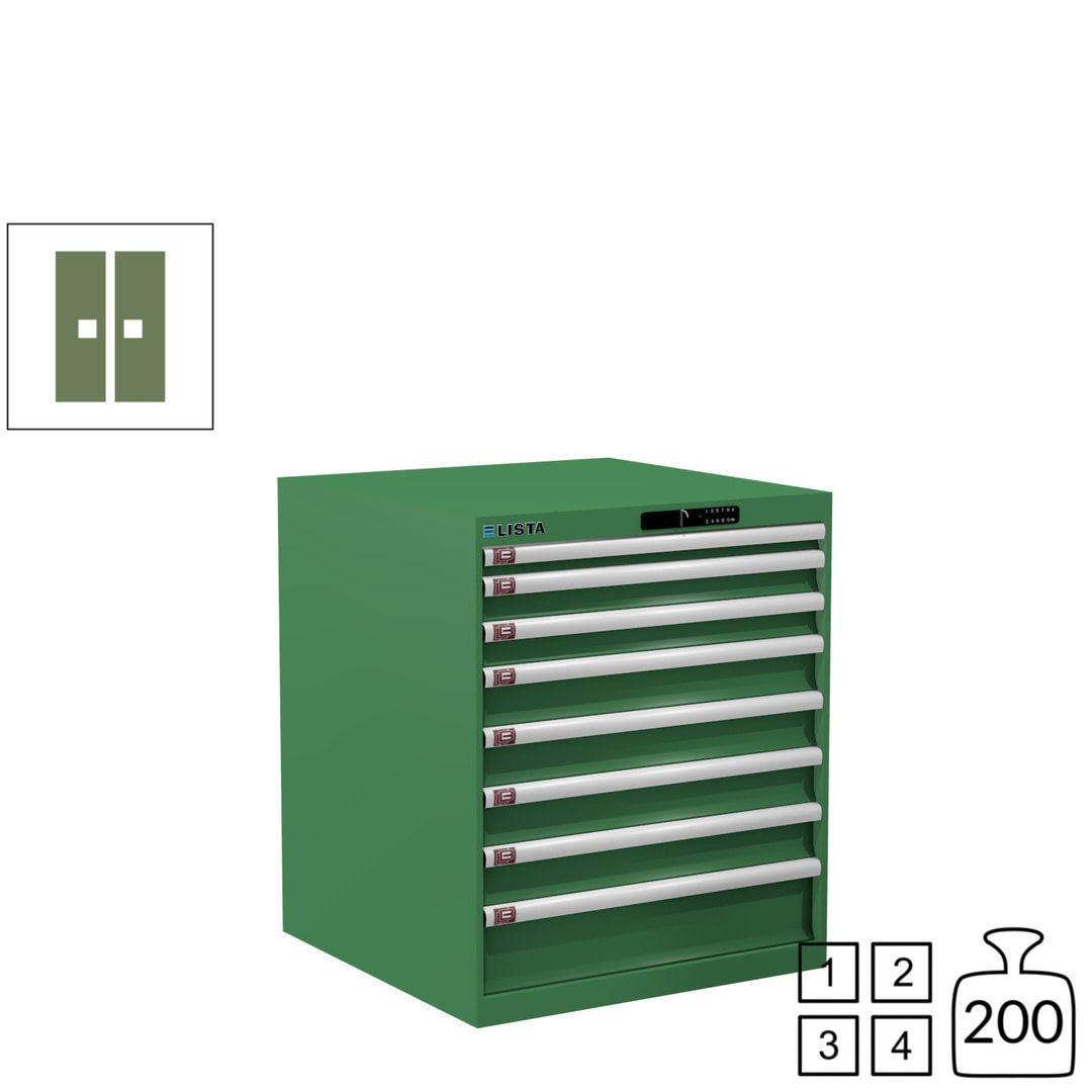 Lista Schubladenschrank - 14.408.010 - 850x717x725 mm (HxBxT) - 8 Schubladen - 75 kg - Key Lock - lichtblau (RAL 5012)