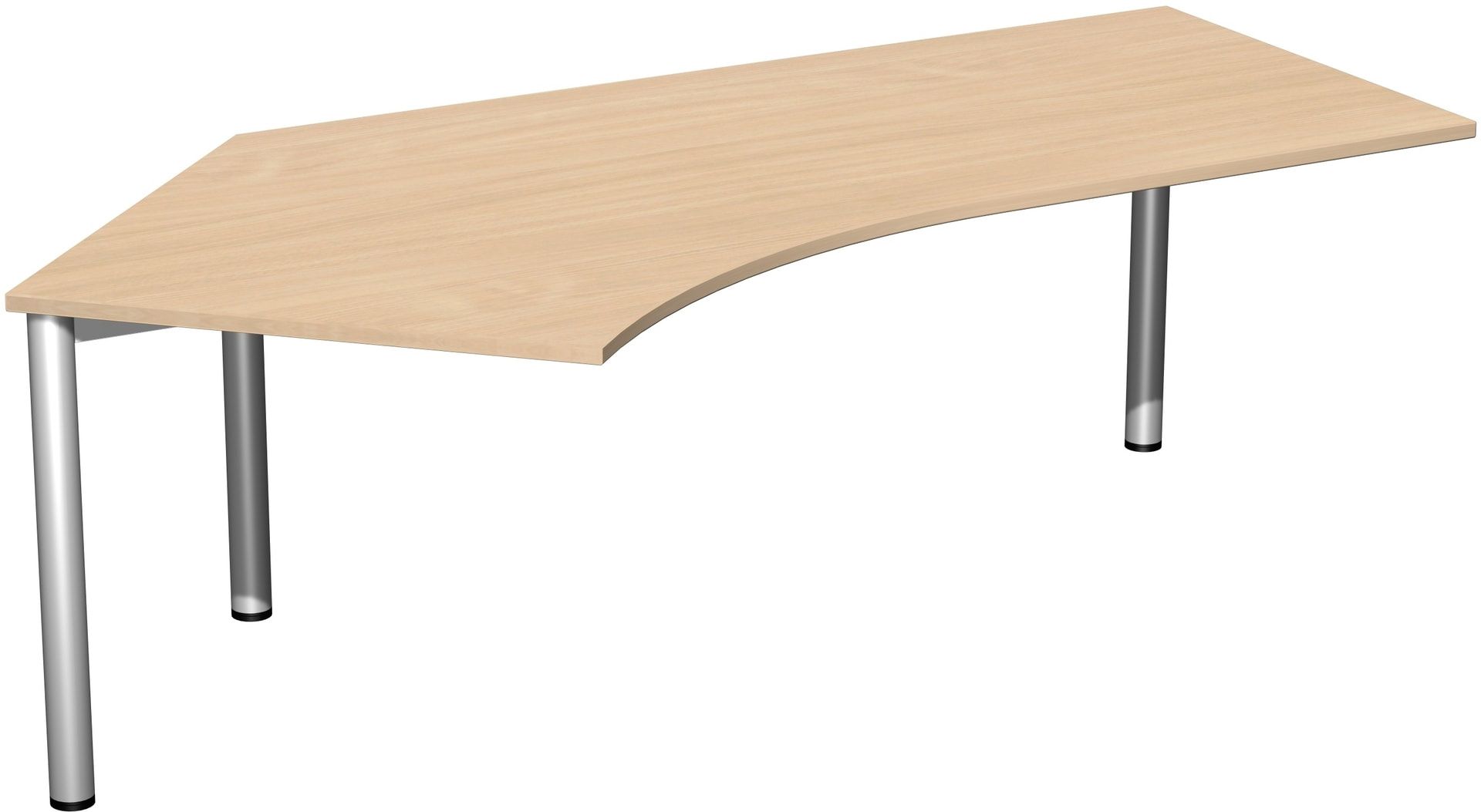 Winkel-Schreibtisch - Winkel links - 4-Fuß Flex - 720 x 2.166 x 1.130 mm (HxBxT) - Gestell anthrazit - Ahorn