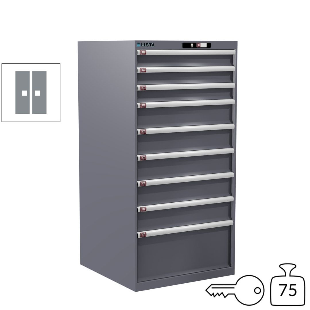 Lista Schubladenschrank - 13.106.010 - 1.450x717x725 mm (HxBxT) - 9 Schubladen - 200 kg - Key Lock - lichtblau (RAL 5012)