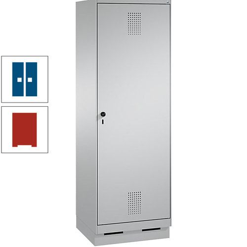 Doppel-Spind, Garderobenschrank, 1 Tür für 2 Abteile a 300 mm, Korpus anthrazitgrau, Türen anthrazitgrau, 1.800 x 600 x 500 mm (HxBxT)