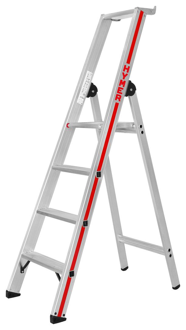 Einseitige Alu-Stufenstehleiter - Brücke aus Aluguss - Länge 1.700 mm - 4 Stufen - Standhöhe 930 mm