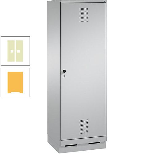 Doppel-Spind, Garderobenschrank, 1 Tür für 2 Abteile a 300 mm, Korpus anthrazitgrau, Türen anthrazitgrau, 1.800 x 600 x 500 mm (HxBxT)