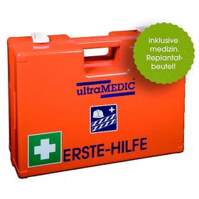ultraMEDIC Erste-Hilfe-Koffer, Verbandkasten, Branche wählbar, mit Füllsortiment, nach DIN 13157, DIN 13160, Maße je nach Ausführung, ABS, orange