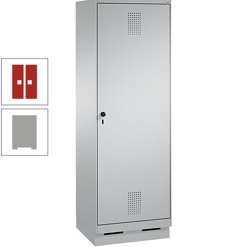 Doppel-Spind, Garderobenschrank, 1 Tür für 2 Abteile a 300 mm, Korpus anthrazitgrau, Türen anthrazitgrau, 1.800 x 600 x 500 mm (HxBxT)