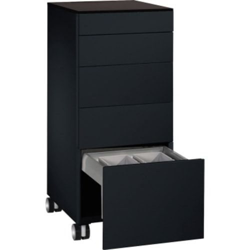 Catering Caddy, Konferenzboy, Servicewagen, Rollwagen, 230 V, Geschirrwagen, Abfallsammler, Farbe schwarzgrau, 1.157 x 500 x 600 mm (HxBxT)