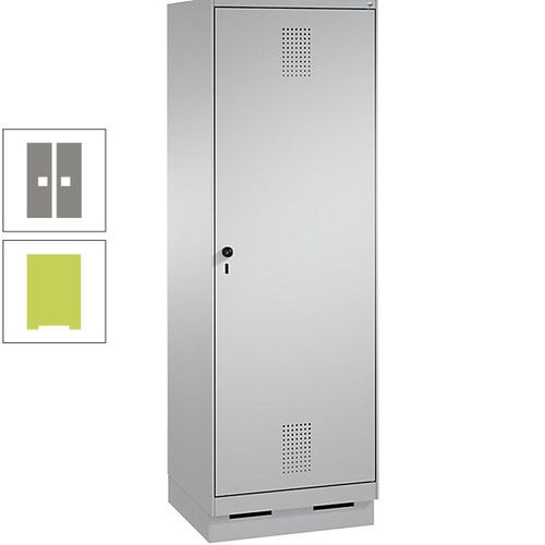 Doppel-Spind, Garderobenschrank, 1 Tür für 2 Abteile a 300 mm, Korpus anthrazitgrau, Türen anthrazitgrau, 1.800 x 600 x 500 mm (HxBxT)