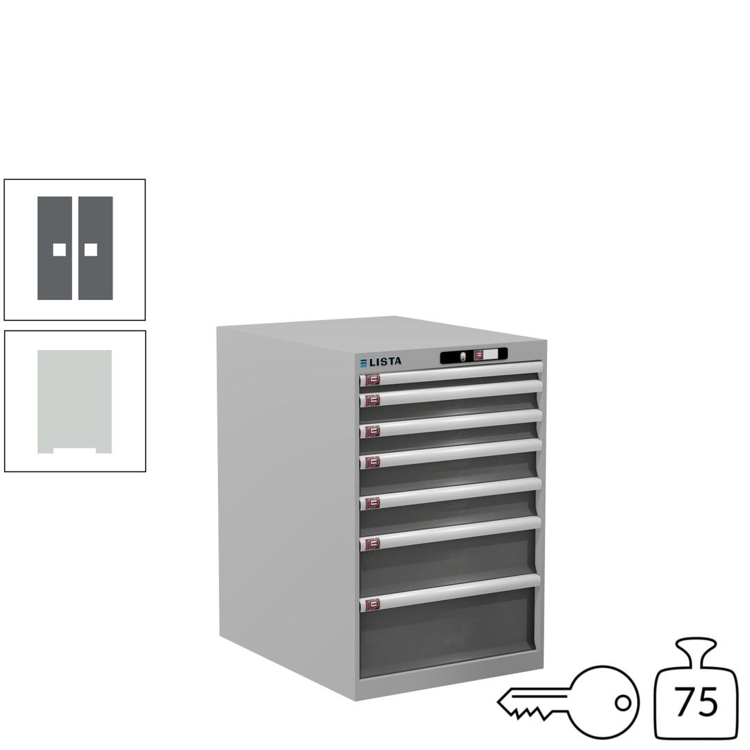 Lista Schubladenschrank - 14.404.010 - 850x564x725 mm (HxBxT) - 7 Schubladen - 75 kg - Key Lock - lichtblau (RAL 5012)