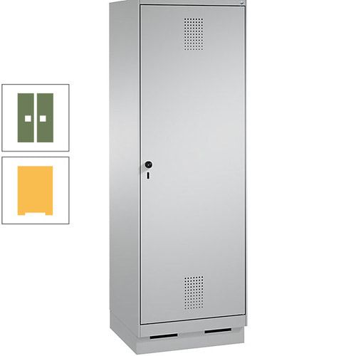Doppel-Spind, Garderobenschrank, 1 Tür für 2 Abteile a 300 mm, Korpus anthrazitgrau, Türen anthrazitgrau, 1.800 x 600 x 500 mm (HxBxT)