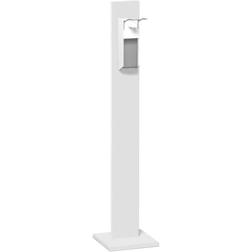 Hygienesäule, Desinfektionsmittelspender, 1l Tankvolumen, wiederbefüllbar, Ellenbogenhebel, Alugehäuse, 1.400 x 300 x 300 mm (HxBxT), Dekor Ahorn