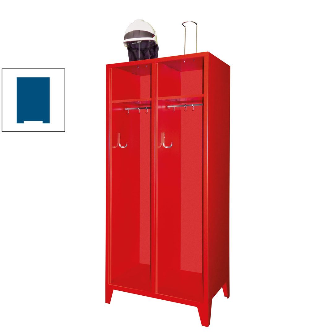 Feuerwehrschrank - 3 Abteile - offenes Ablagefach - 2.100 x 1.230 x 500 mm (HxBxT) - anthrazitgrau