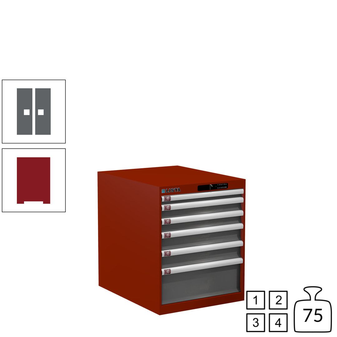 Lista Schubladenschrank - 14.352.010 - 700x564x725 mm (HxBxT) - 6 Schubladen - 75 kg - Key Lock - lichtblau (RAL 5012)