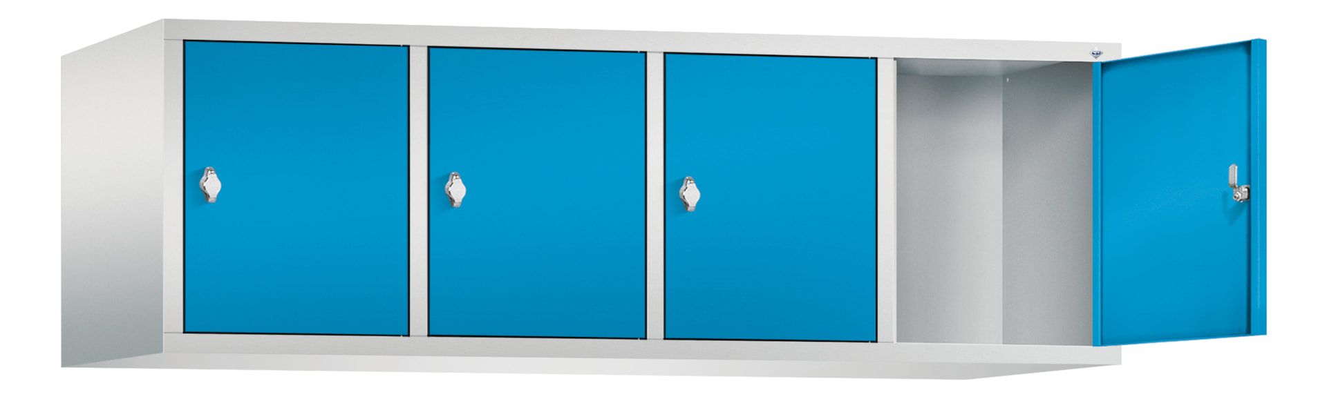 Aufsatzschrank für Spinde und Schließfachschränke, 4 Abteile, Korpus anthrazitgrau, Türen anthrazitgrau, 500 x 1.590 x 465 mm (HxBxT), Stahlschrank