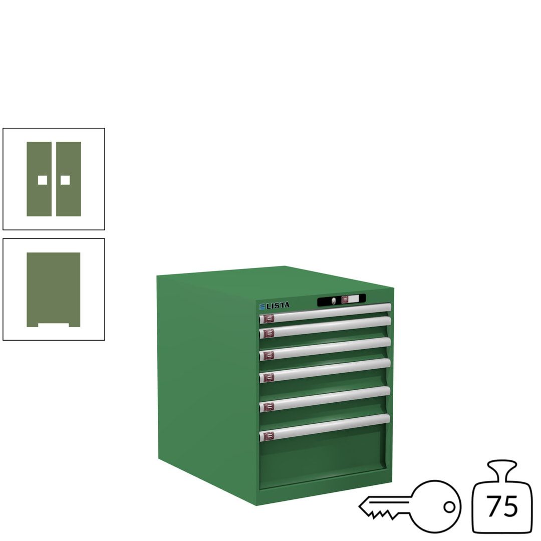 Lista Schubladenschrank - 14.352.010 - 700x564x725 mm (HxBxT) - 6 Schubladen - 75 kg - Key Lock - lichtblau (RAL 5012)