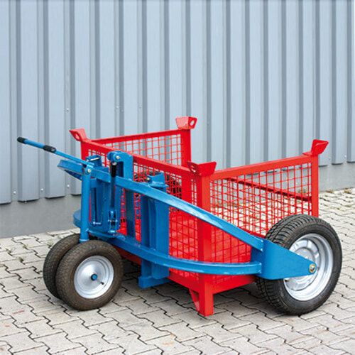 Eichinger Gelände-Hubwagen, Traglast 1.500 kg, verstellbarer Gabelabstand 220 - 600 mm, Palettenmaße 900 x 1.250 mm, Pulverbeschichtung reinorange