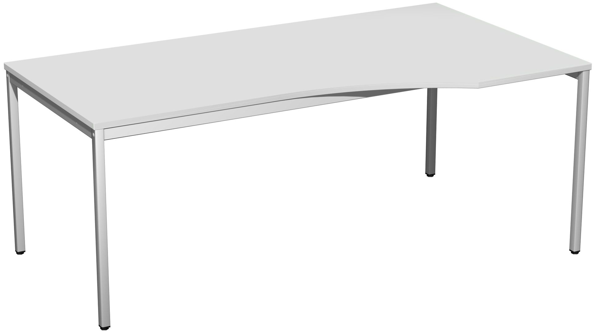 Schreibtisch - 4-Fuß Eco - Eckschreibtisch rechts - 720 x 1.800 x 1.000 mm (HxBxT) - Gestell lichtgrau - Ahorn