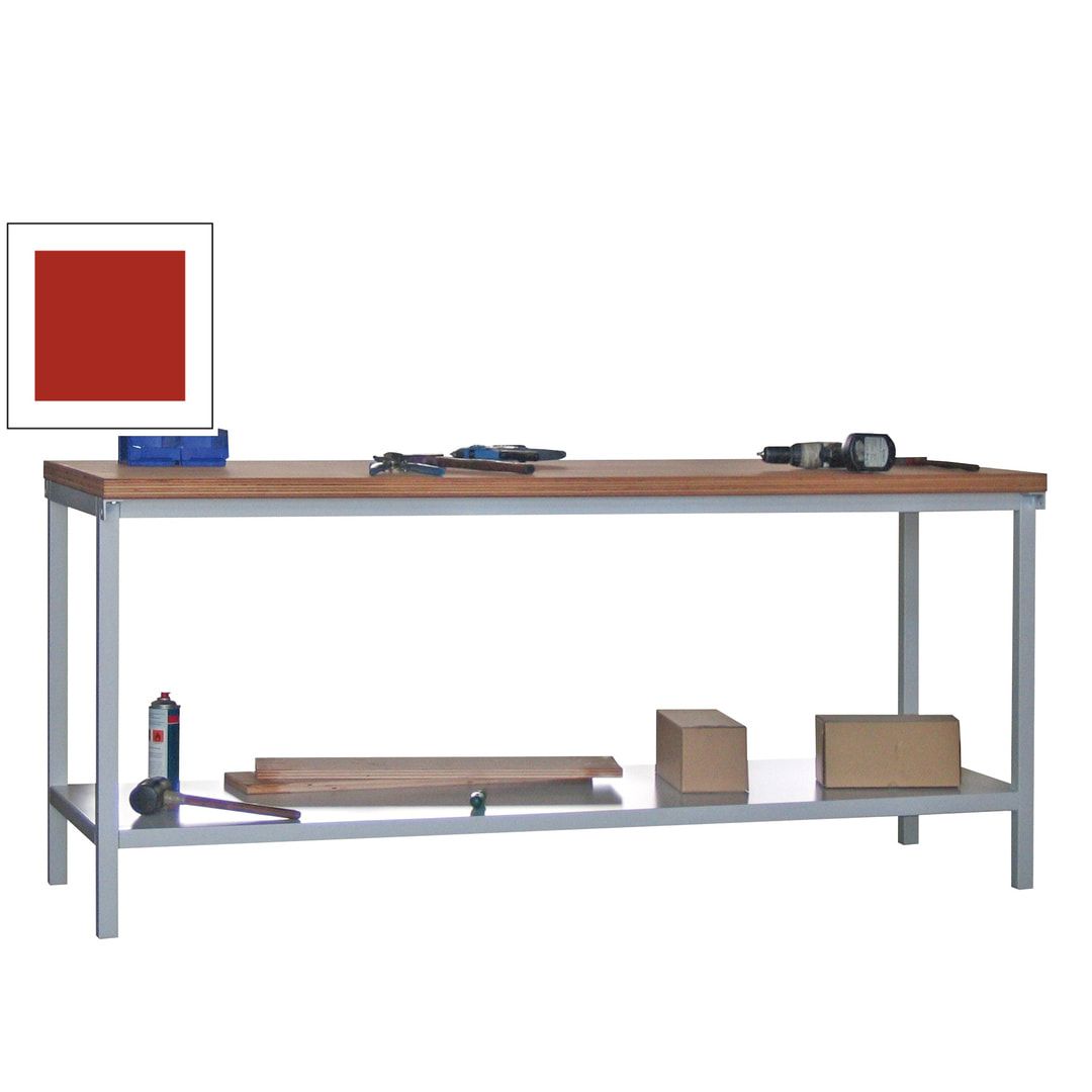Werkbank mit Ablageboden - 900 x 2.000 x 700 mm (HxBxT) - Traglast 1.400 kg - anthrazitgrau