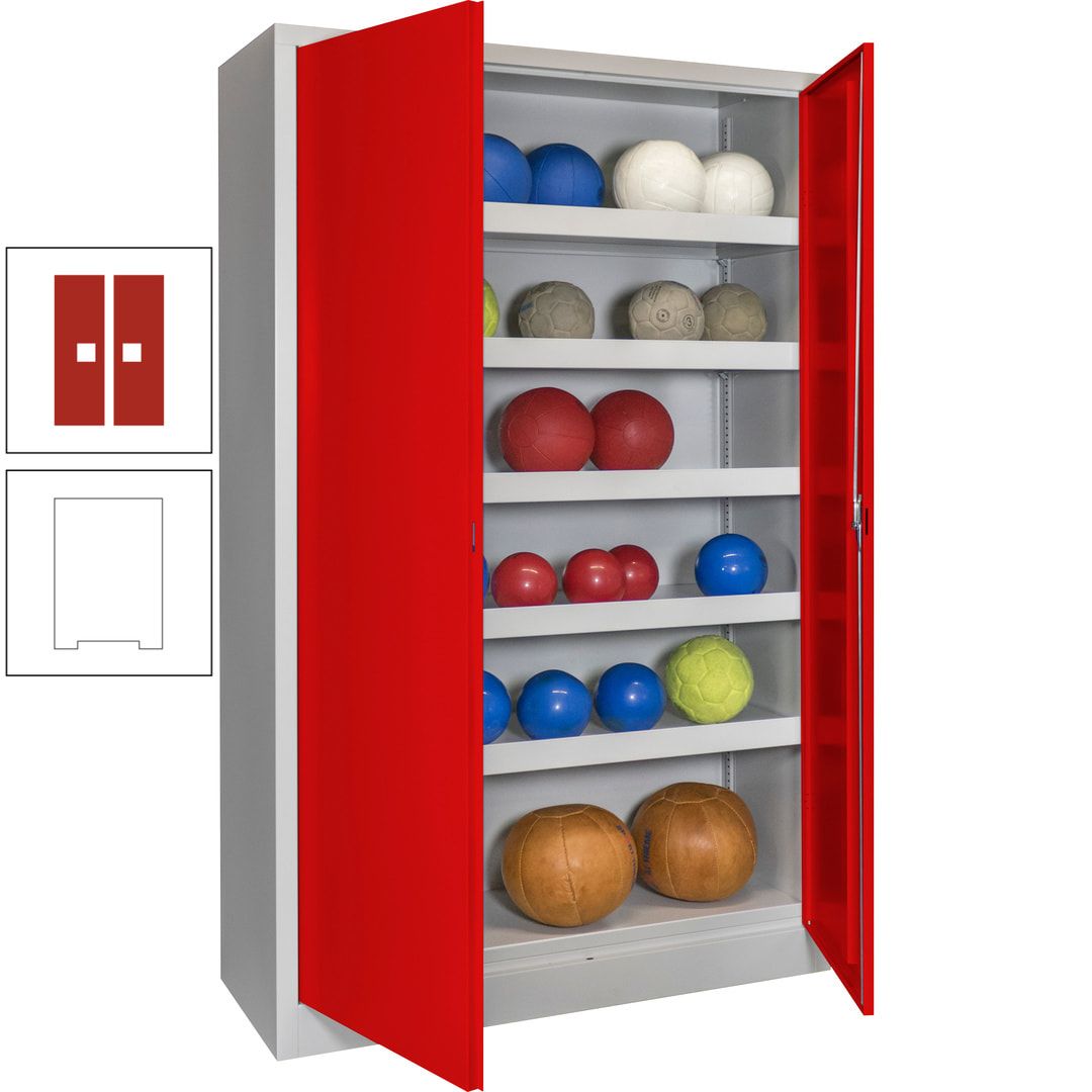 Ballschrank - Vollblechtüren - 5 Böden - 1.950x1.200x500 mm (HxBxT) - anthrazitgrau