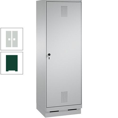 Doppel-Spind, Garderobenschrank, 1 Tür für 2 Abteile a 300 mm, Korpus anthrazitgrau, Türen anthrazitgrau, 1.800 x 600 x 500 mm (HxBxT)