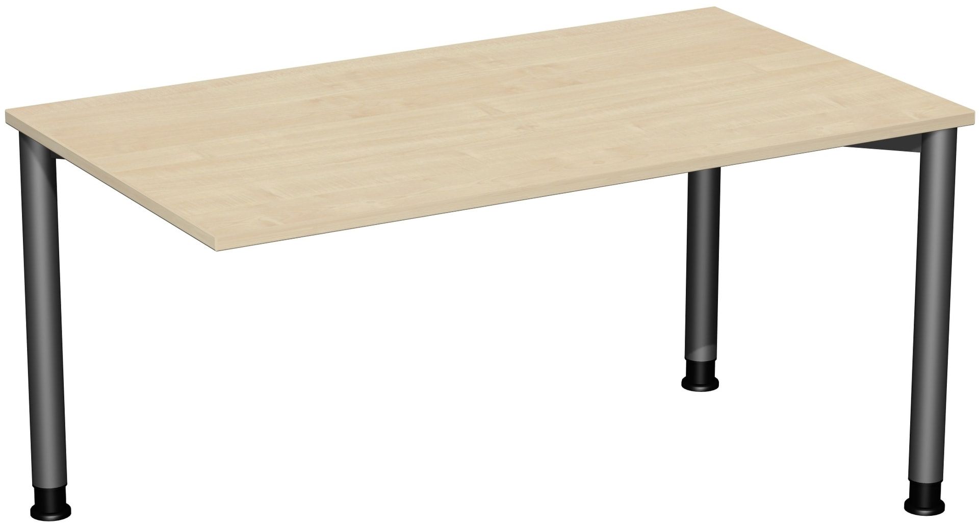 Schreibtisch - 4-Fuß Flex - Bürotisch - Höhe 680-800 mm - 1.000 x 800 mm (BxT) - Gestell anthrazit - Ahorn