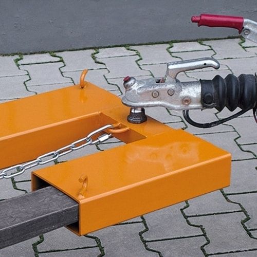 Rangierhilfe für Stapler, Kettensicherung, Kupplungskugel, pulverbeschichtet, stabile Einfahrtaschen,160 x 540 x 410 mm (HxBxT), Farbe anthrazitgrau