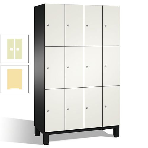 Fächerschrank, Stahlschrank, 12 Fächer, Türöffnungsbegrenzer, mit Füßen, Korpus lichtgrau, Tür anthrazitgrau, 1.980 x 1.200 x 525 mm (HxBxT)