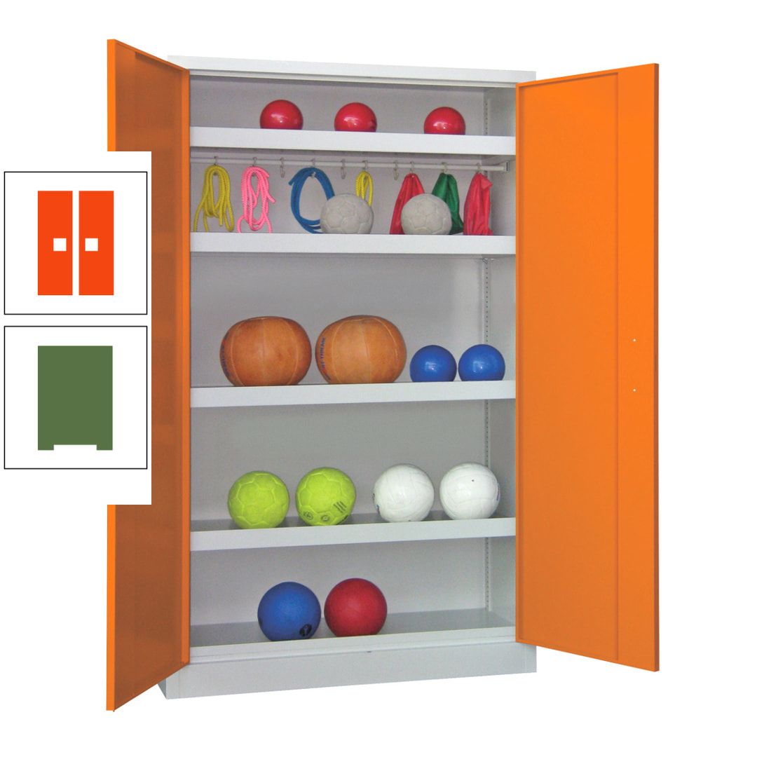 Ballschrank - Vollblechtüren - 4 Böden - 1 Hakenleiste - 1.950x1.200x500 mm (HxBxT) - anthrazitgrau