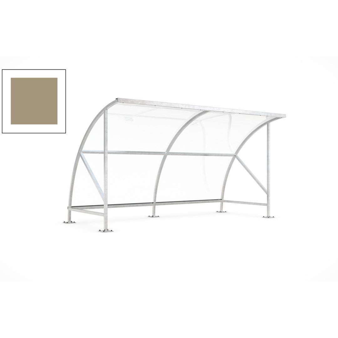 Fahrradunterstand - Fahrradgarage mit Bogendach - Stahl und Kunststoff - 2.290 x 4.130 x 2.100 mm (HxBxT) - Farbe Achatgrau