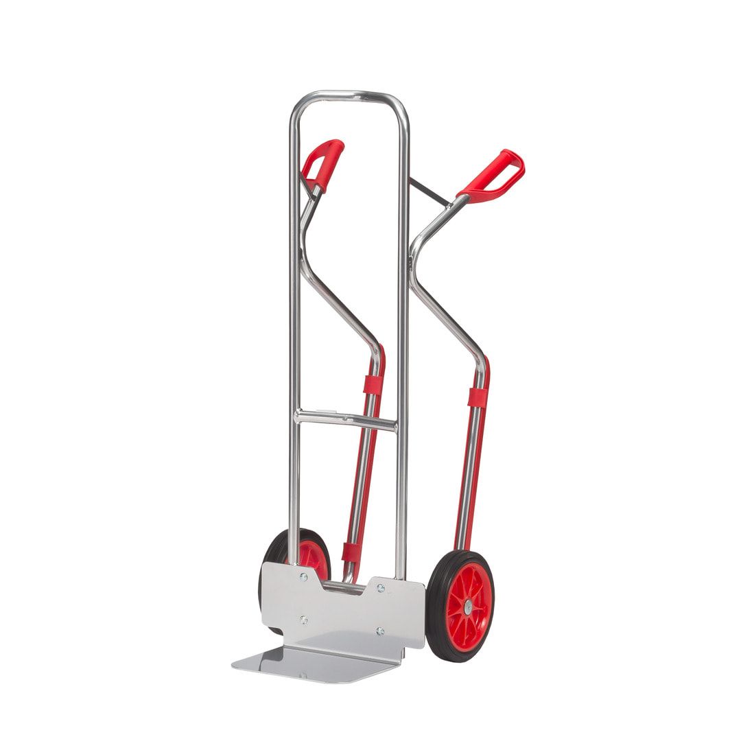 Fetra - Alukarre - 200 kg - Schaufel 320 x 250 (BxT) mm - Kunststoff-Gleitkufen - Luftbereifung